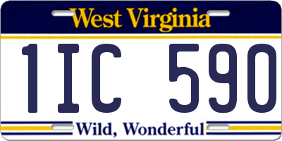 WV license plate 1IC590