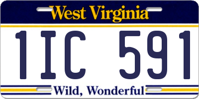 WV license plate 1IC591