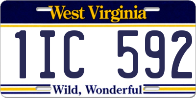 WV license plate 1IC592