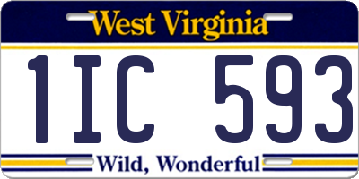 WV license plate 1IC593