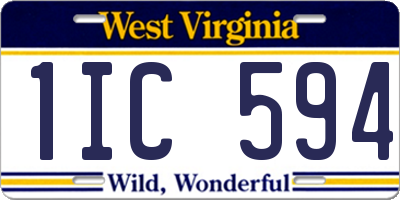 WV license plate 1IC594