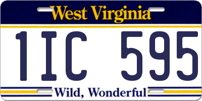WV license plate 1IC595