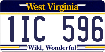 WV license plate 1IC596