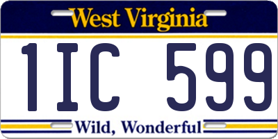WV license plate 1IC599