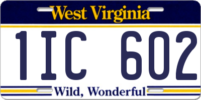 WV license plate 1IC602