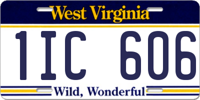 WV license plate 1IC606