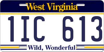 WV license plate 1IC613