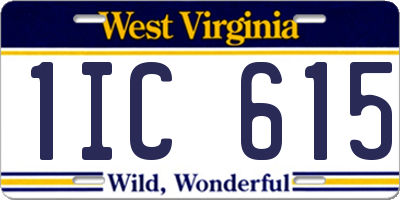 WV license plate 1IC615