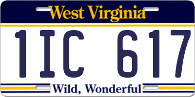 WV license plate 1IC617