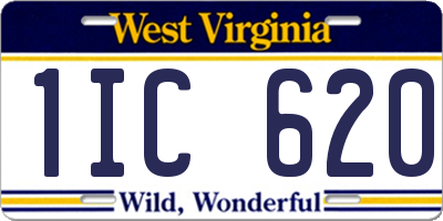 WV license plate 1IC620