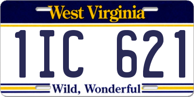 WV license plate 1IC621