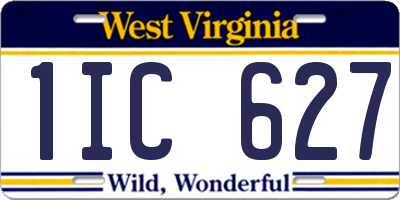 WV license plate 1IC627