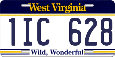 WV license plate 1IC628