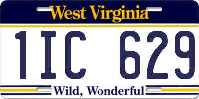 WV license plate 1IC629