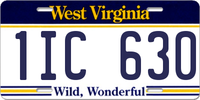 WV license plate 1IC630