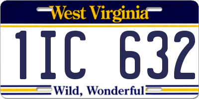 WV license plate 1IC632
