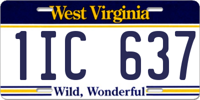 WV license plate 1IC637