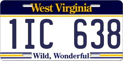 WV license plate 1IC638