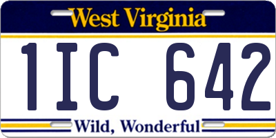 WV license plate 1IC642