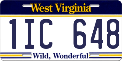 WV license plate 1IC648