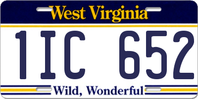 WV license plate 1IC652
