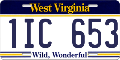 WV license plate 1IC653
