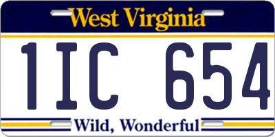WV license plate 1IC654