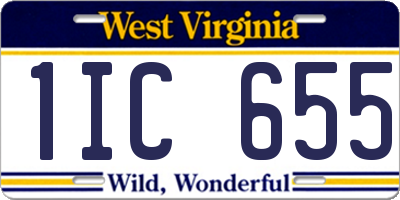 WV license plate 1IC655