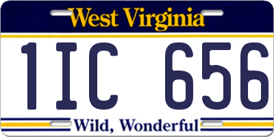 WV license plate 1IC656