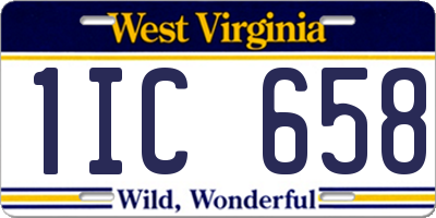 WV license plate 1IC658