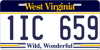 WV license plate 1IC659