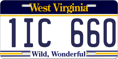 WV license plate 1IC660