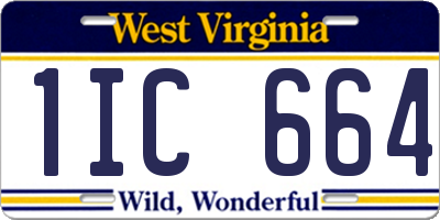 WV license plate 1IC664