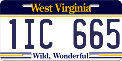 WV license plate 1IC665