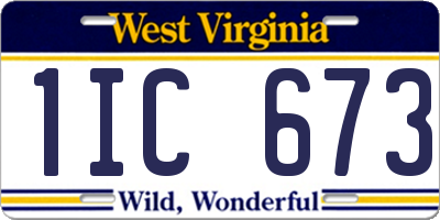 WV license plate 1IC673