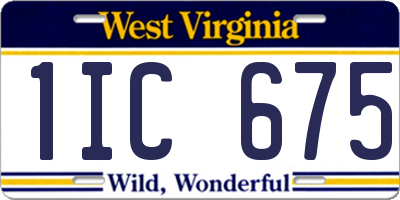 WV license plate 1IC675