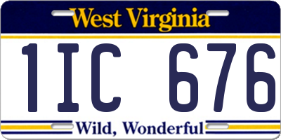 WV license plate 1IC676