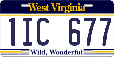 WV license plate 1IC677