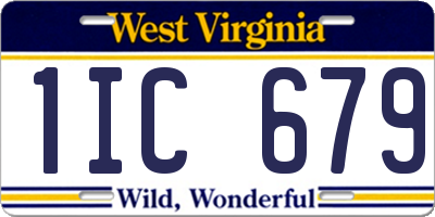 WV license plate 1IC679