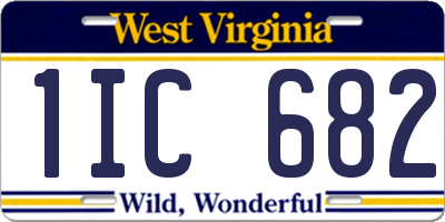 WV license plate 1IC682
