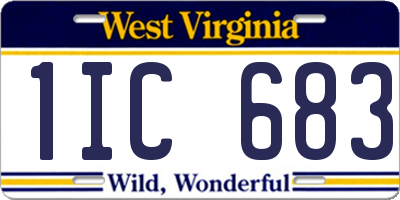 WV license plate 1IC683