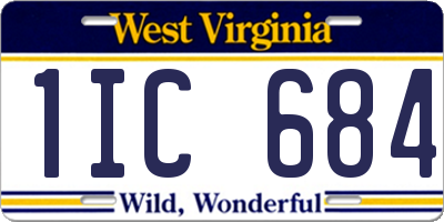 WV license plate 1IC684