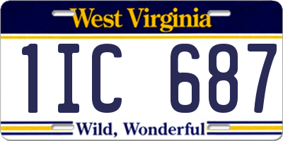 WV license plate 1IC687