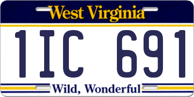 WV license plate 1IC691