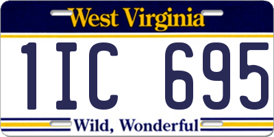 WV license plate 1IC695