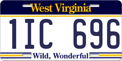 WV license plate 1IC696