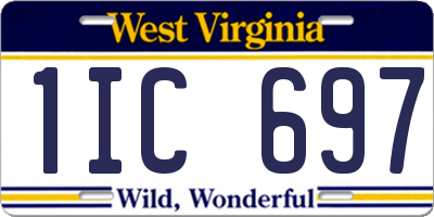 WV license plate 1IC697