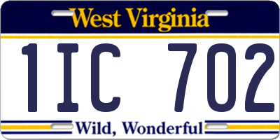 WV license plate 1IC702