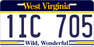 WV license plate 1IC705