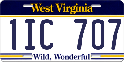 WV license plate 1IC707
